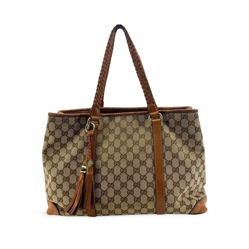 Gucci GG Canvas Bella Tote Bag Brown Beige